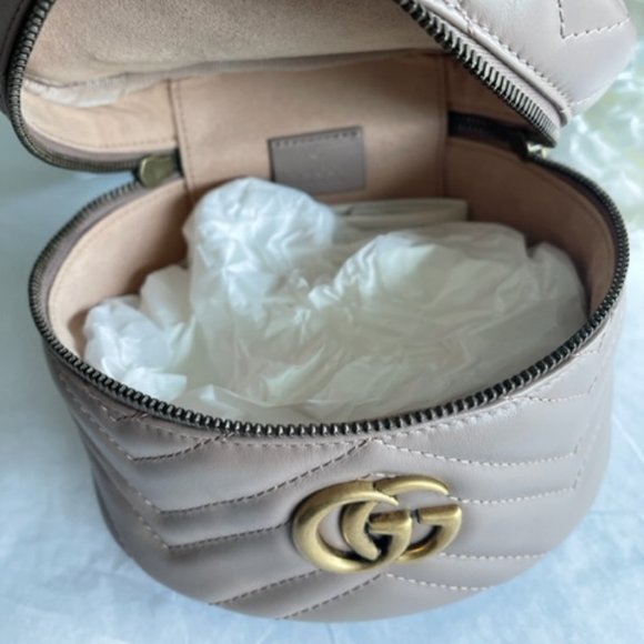 Gucci Marmont Violet Old Rose GG Backpack Italy Travel Backpack Quilted NEW main image 11